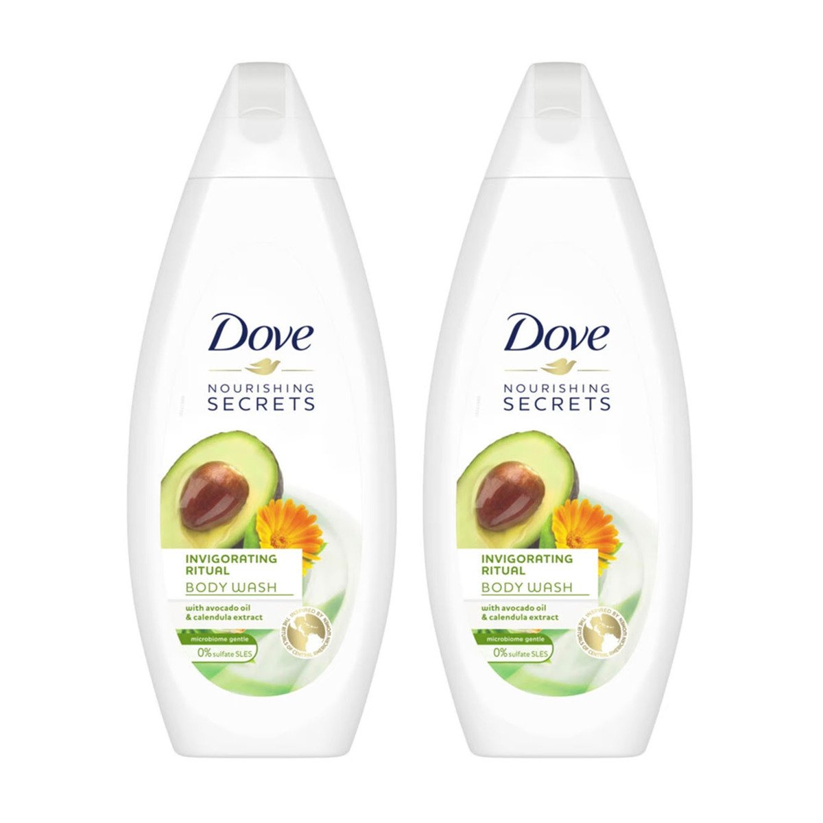 Dove Invigorating Ritual Body Wash With Avocado Oil & Calendula Extract Value Pack 2 x 250 ml