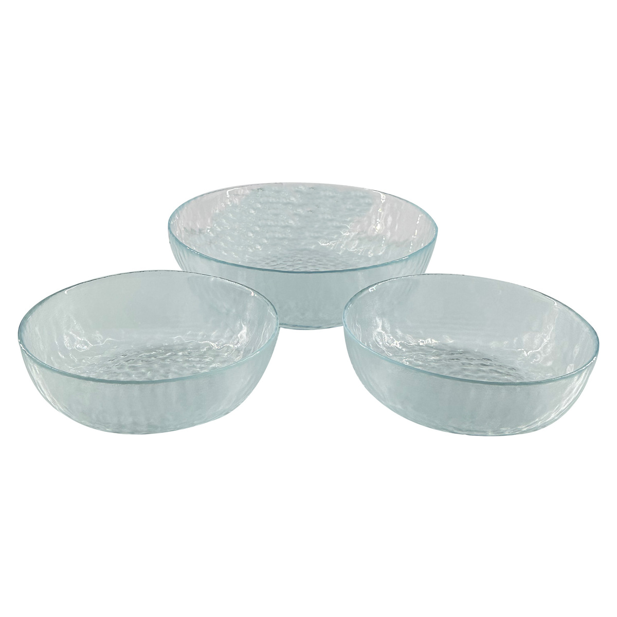 Glascom Decorative Glass Bowl Set, 3 pcs, Iris, SAHRA003