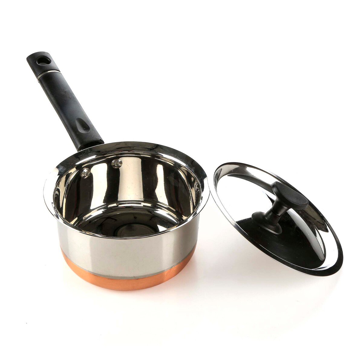 Chefline Copper Saucepan with Lid, Size 10, Stainless Steel, ST10INDSS