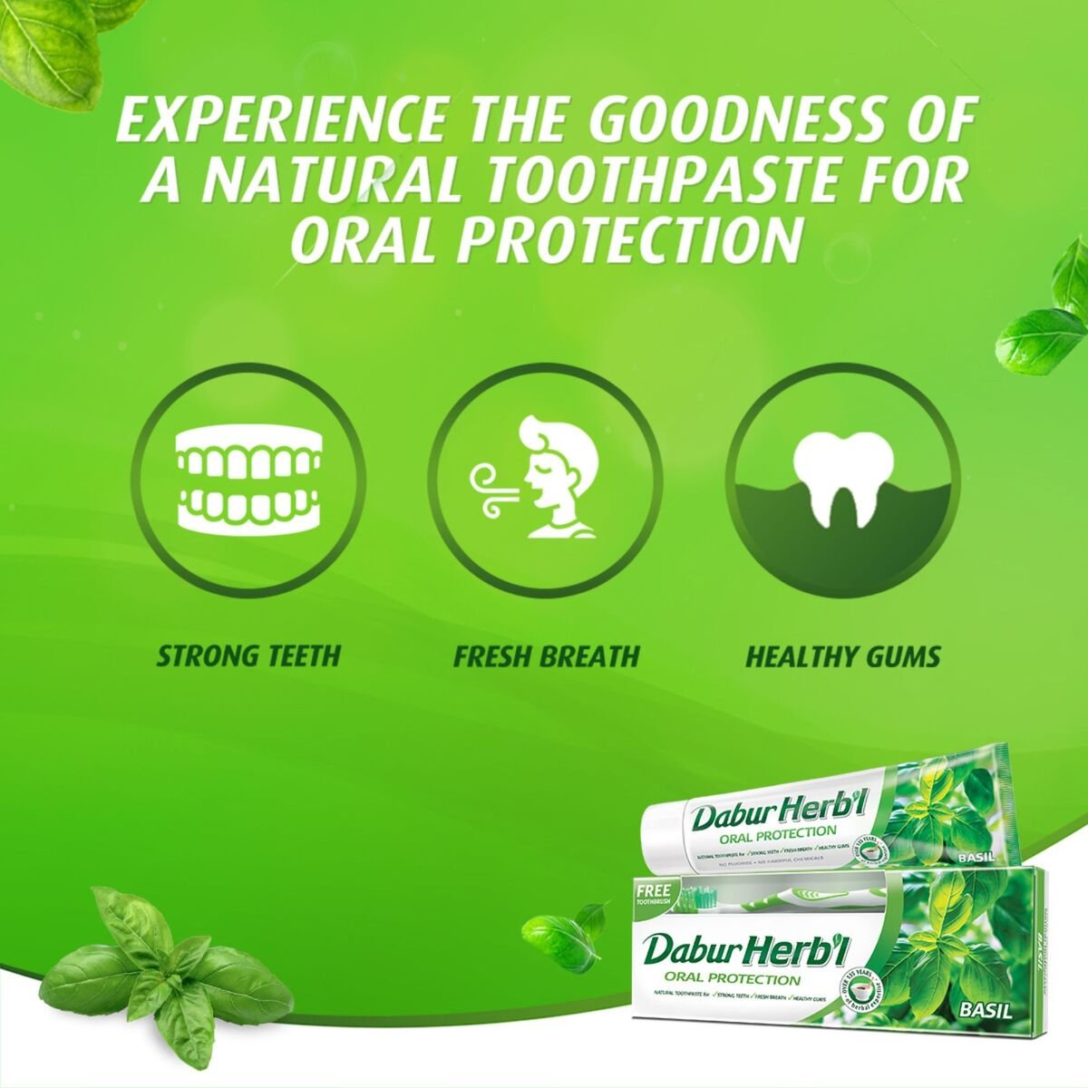 Dabur Herbal Basil Oral Protection Toothpaste 150 g