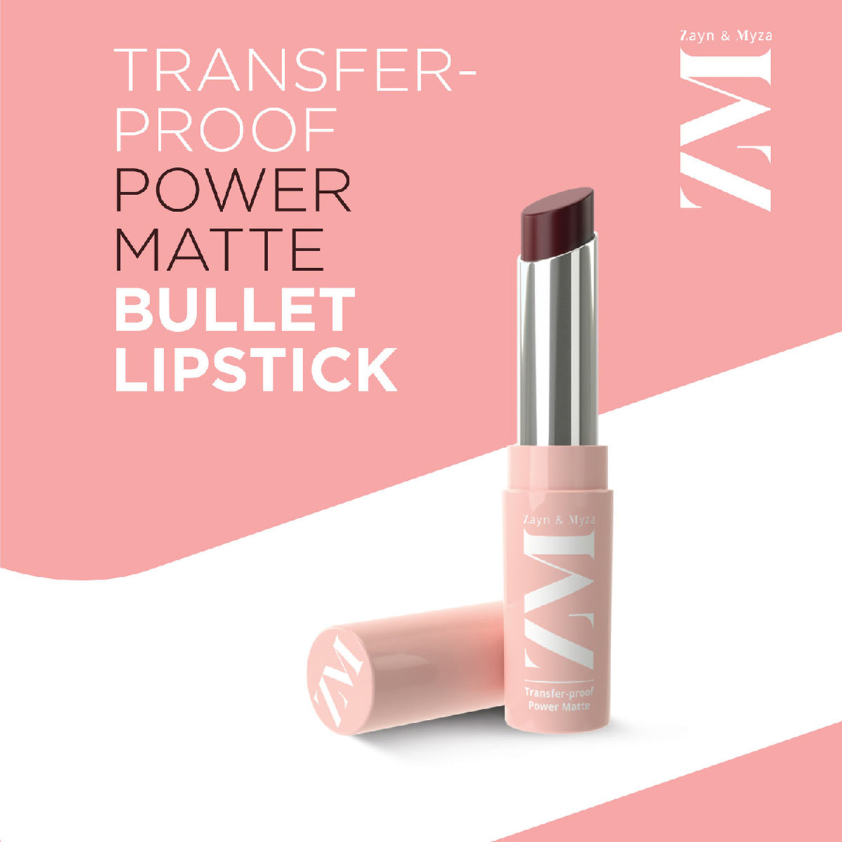 Zayn & Myza Transfer-Proof Power Intense Creamy Matte Color Bullet Lipstick, 3.2 g, Cherry Nectar