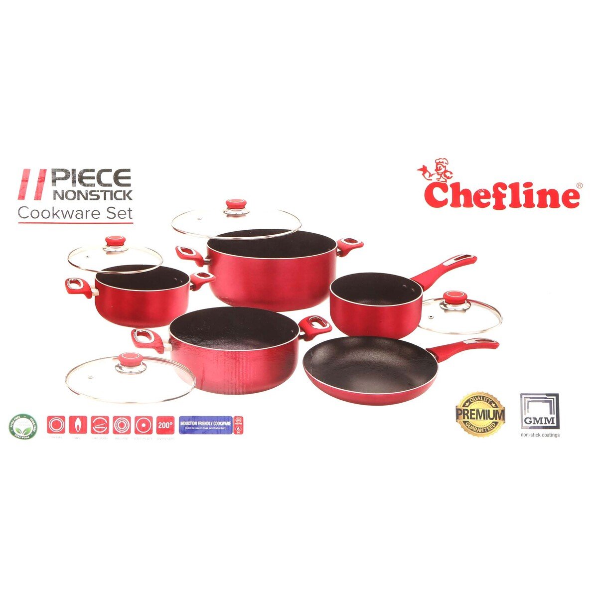 Chefline Non Stick Induction Cookware Set 11pcs India