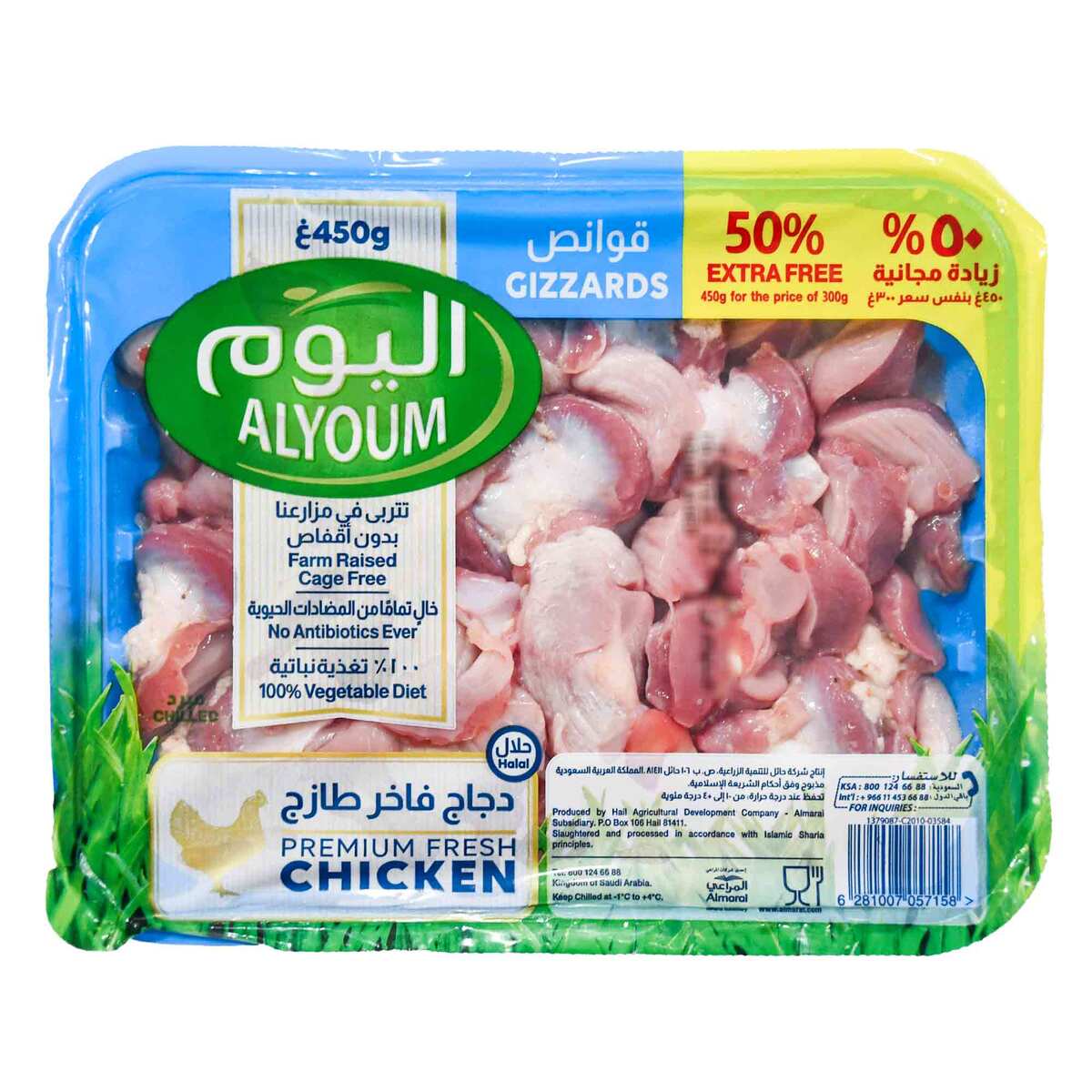 Alyoum Fresh Chicken Gizzard 450 g