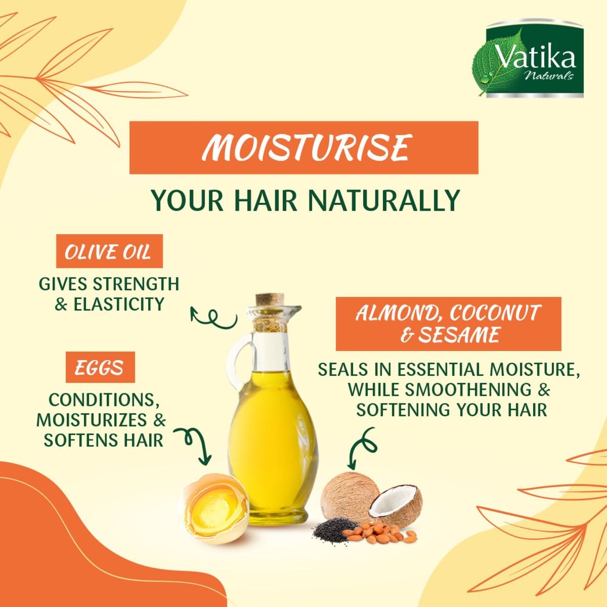 Vatika Naturals Extreme Moisturizing Hair Mayonnaise With Almond, Coconut & Sesame For Dry, Frizzy & Coarse Hair 500 ml