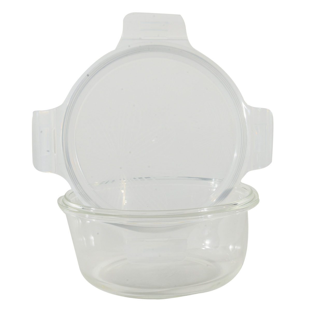 لوك أند لوك علبة زجاجية دائرية مع غطاء، 870 مل، شفافة، LLG855