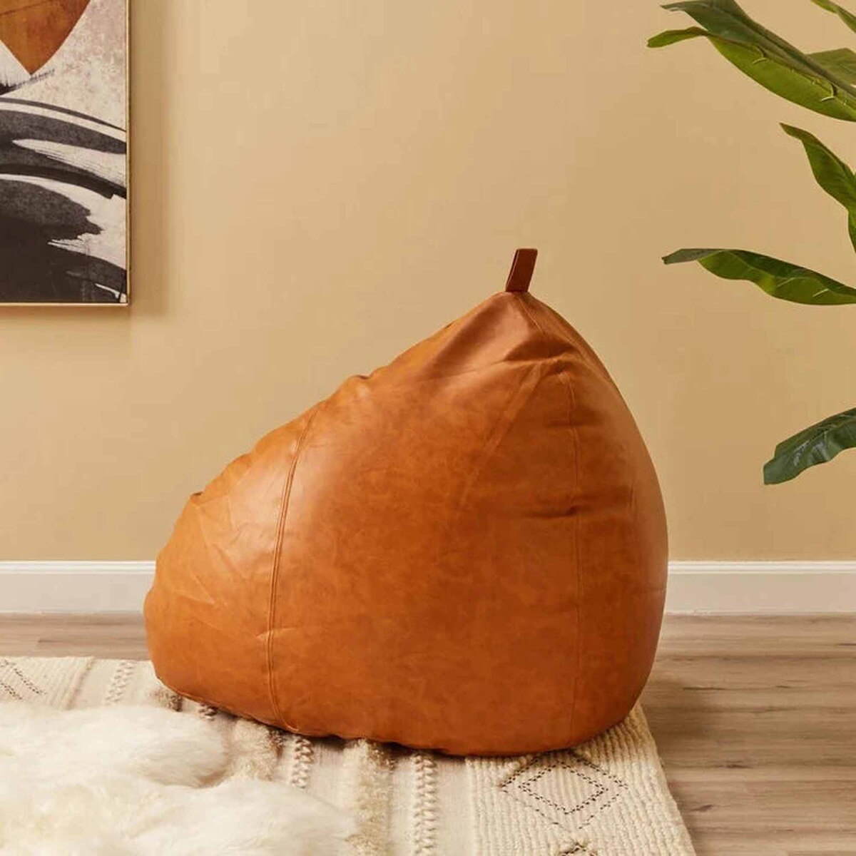 Cotton Home Luxury Leather Chair Orange 78x81x74cm