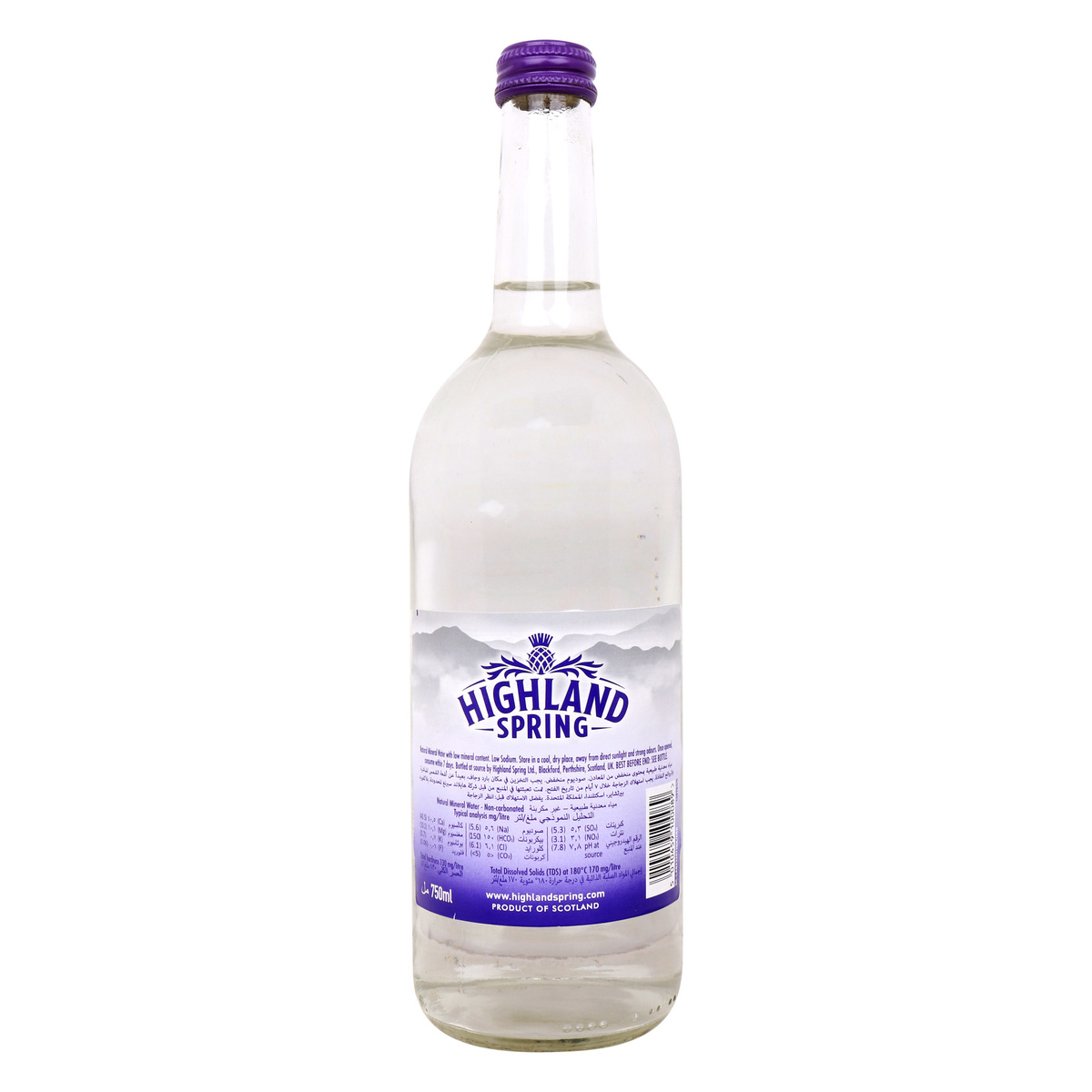 Highland Natural Mineral Still Water Glass Bottle 750 ml