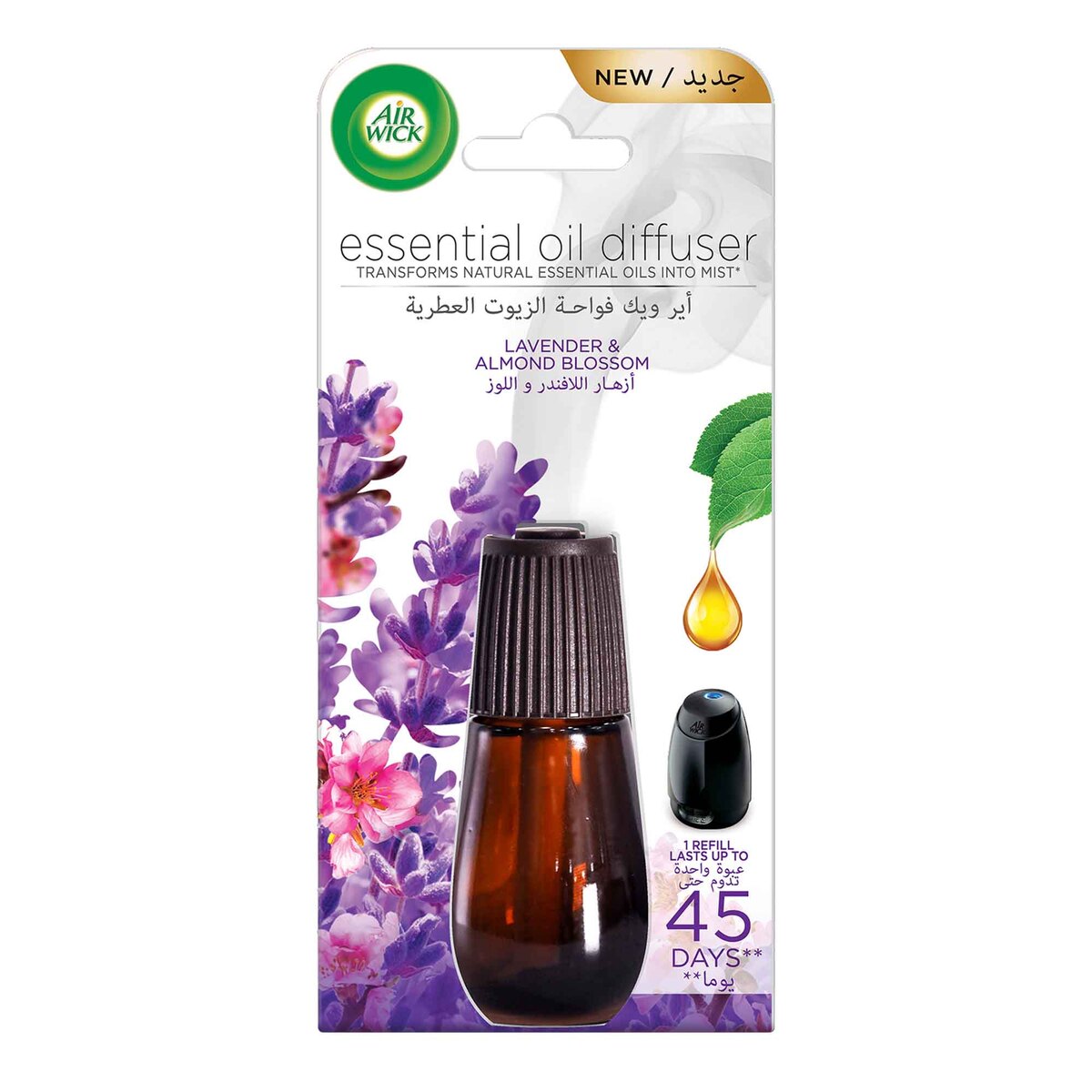 Airwick Air Freshener Essential Oil Diffuser Refill Lavender & Almond Blossom 20 ml