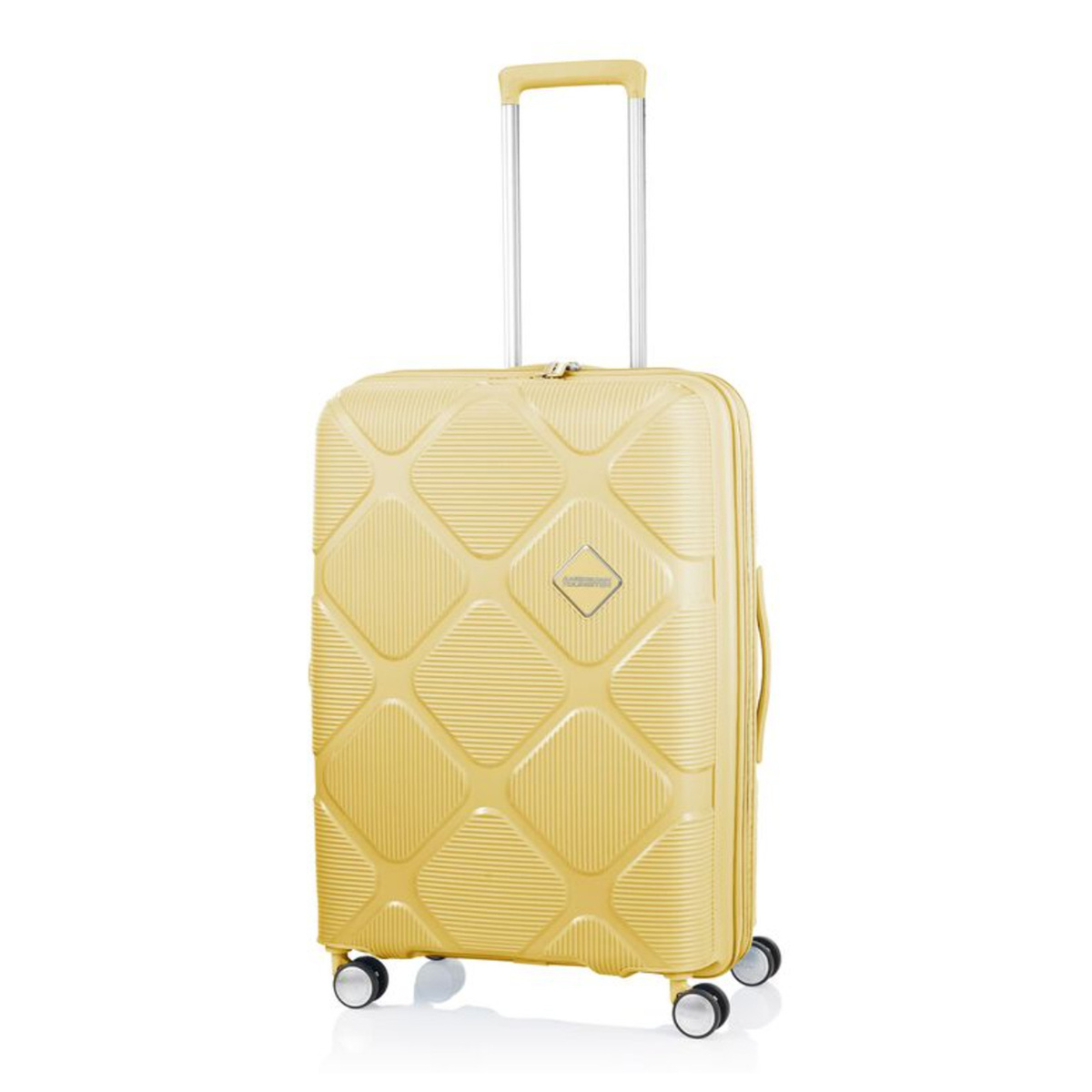 American Tourister Instagon Spinner Hard Trolley with Expander and TSA Combination Lock, 55 cm, Pastel Yellow