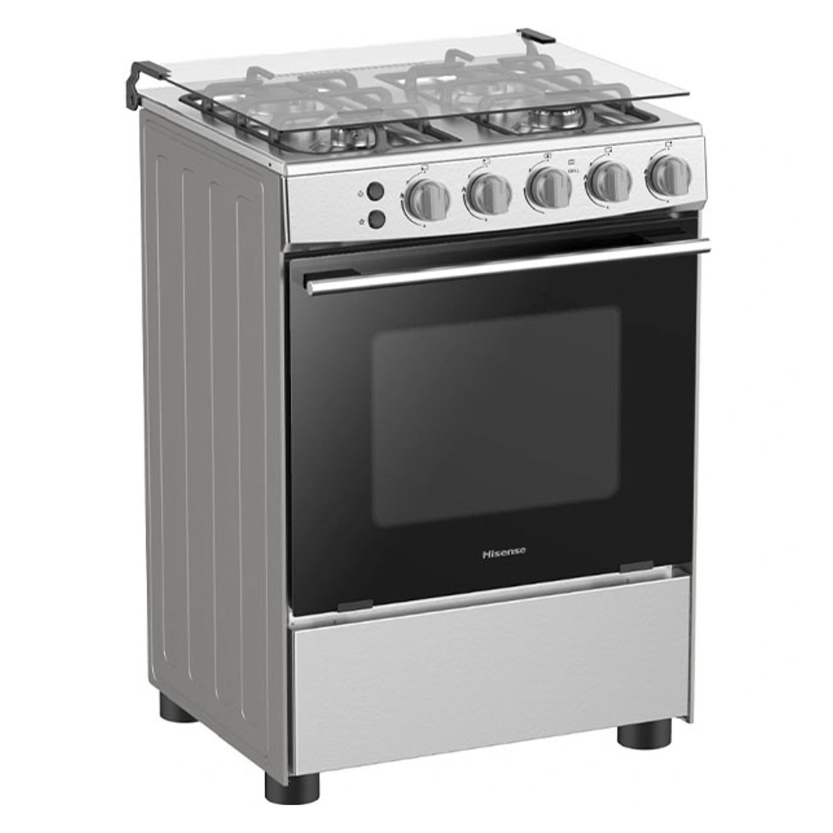 Hisense Free Standing Gas Cooker, 4 Burner, 60 x 60 cm, Silver, HFG60121X  Online at Best Price | Gas Cooking Ranges | Lulu UAE