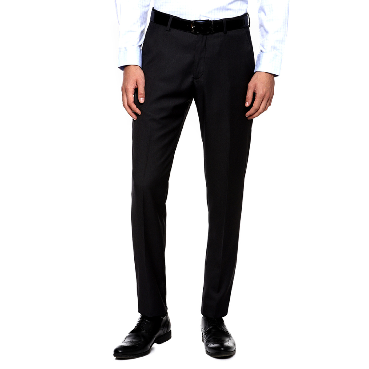 Louis Philippe Men's Slim Fit Flat Front Formal Pants LPTFMSLB455971 ...
