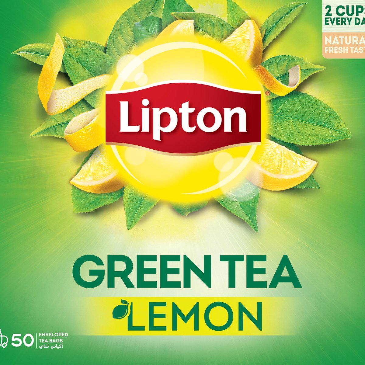 Buy Lipton Green Tea Lemon Envelope 50 Teabags Online at Best Price | Green Tea | Lulu Kuwait in Kuwait