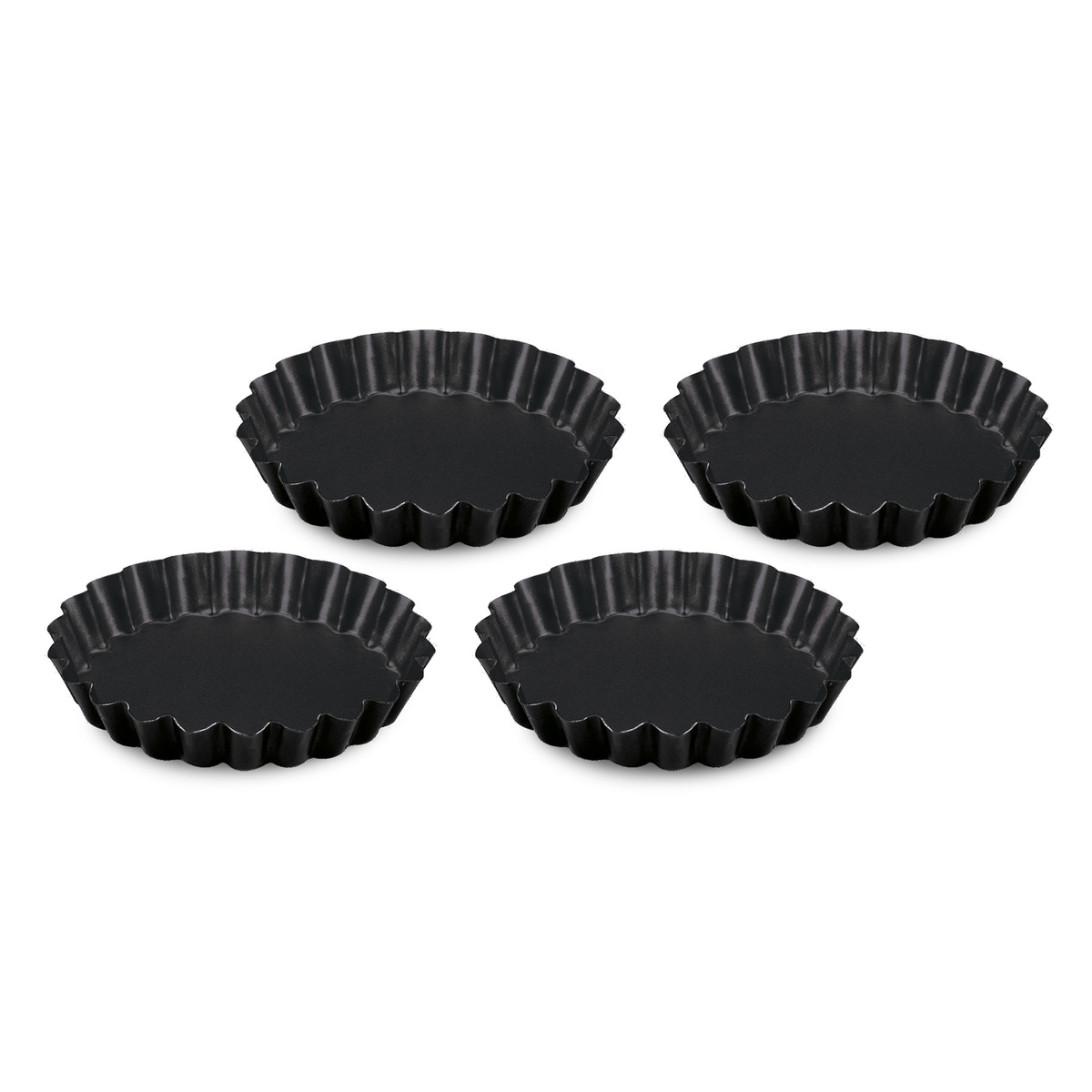 Guardini Pie Tins, 4 Pcs, 12 cm, Black, 86204