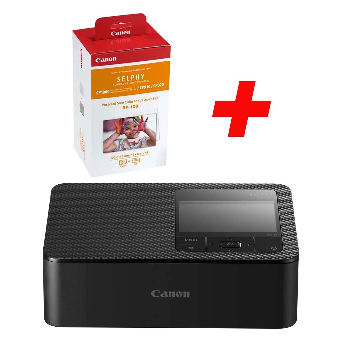 Canon SELPHY CP1500 Colour Portable Photo Printer - Black + Canon RP-108  Colour Ink + 100 x 148 mm Paper Set, 108 Sheets Online at Best Price, Photo Printer