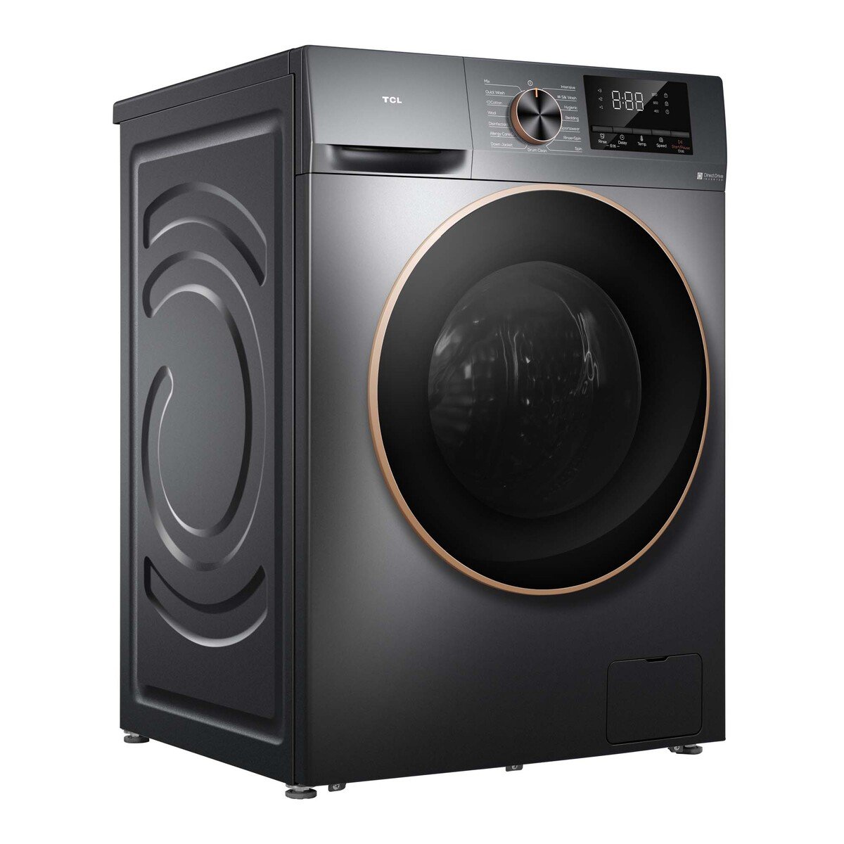 TCL Fully Automatic Front Loading Washing Machine, 10 Kg, 1200 RPM, Dark Grey, P210FLG
