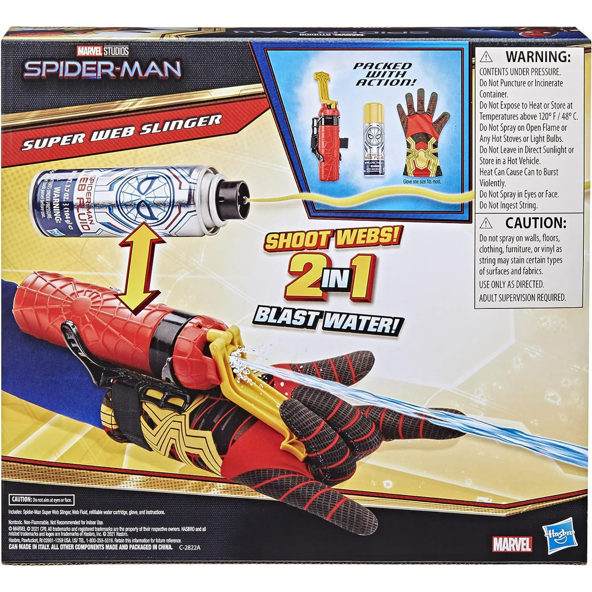 Spider-Man Super Web Slinger Role-Play Toy with Web Fluid, Shoots Webs or Water, F1111