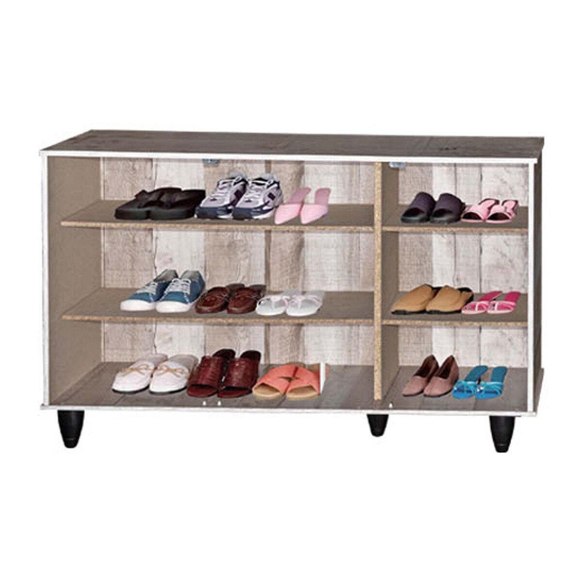 Maple Leaf Home Shoe Cabinet 3 Door LO888 Size: L105xW35xH66cm Oak