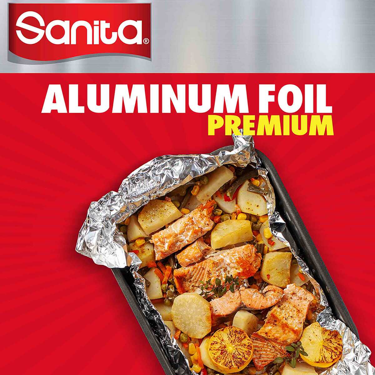Sanita Premium Aluminum Foil Size 7.62m x 45cm Value Pack 3 pcs