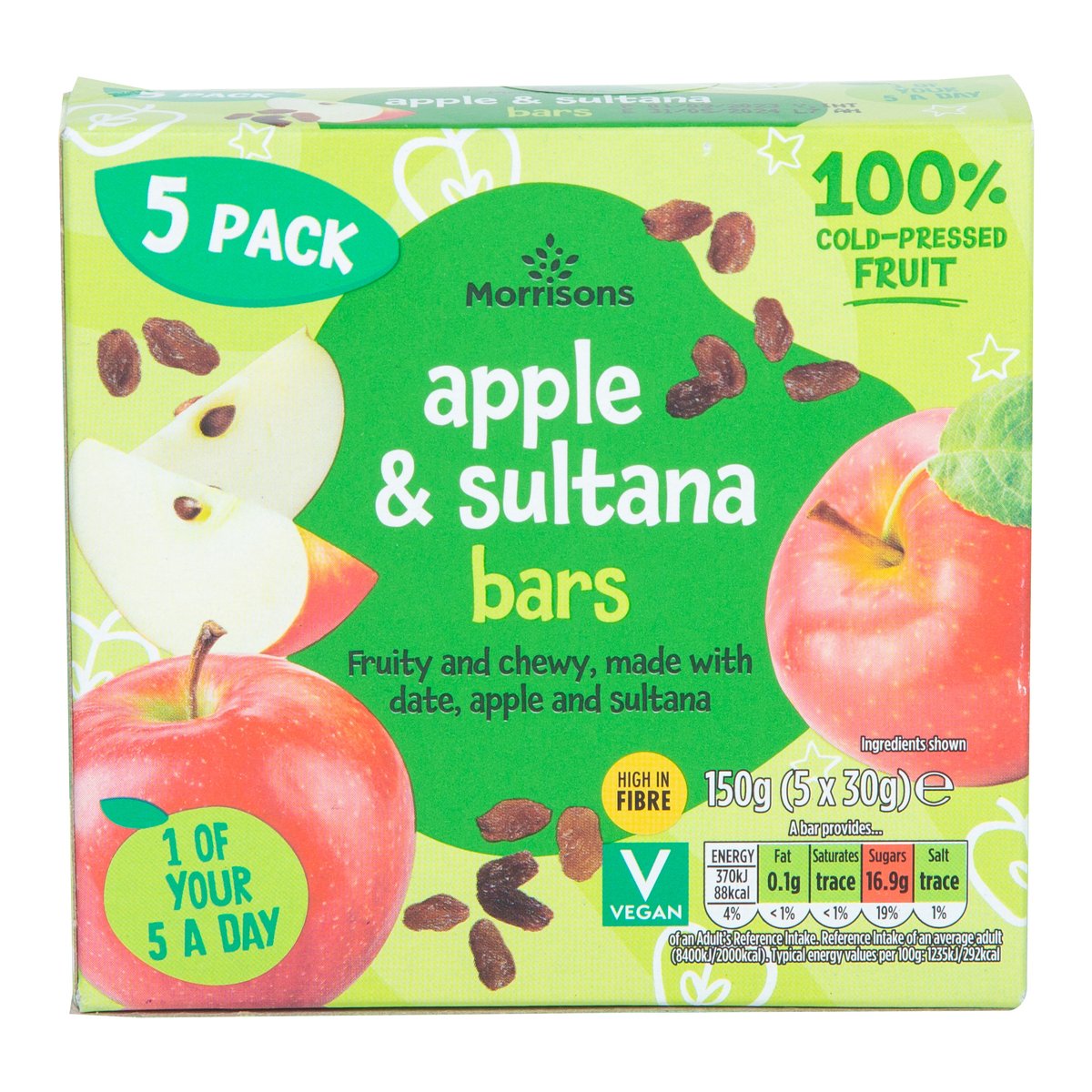 Morrisons Apple & Sultana Bars 5 x 30 g