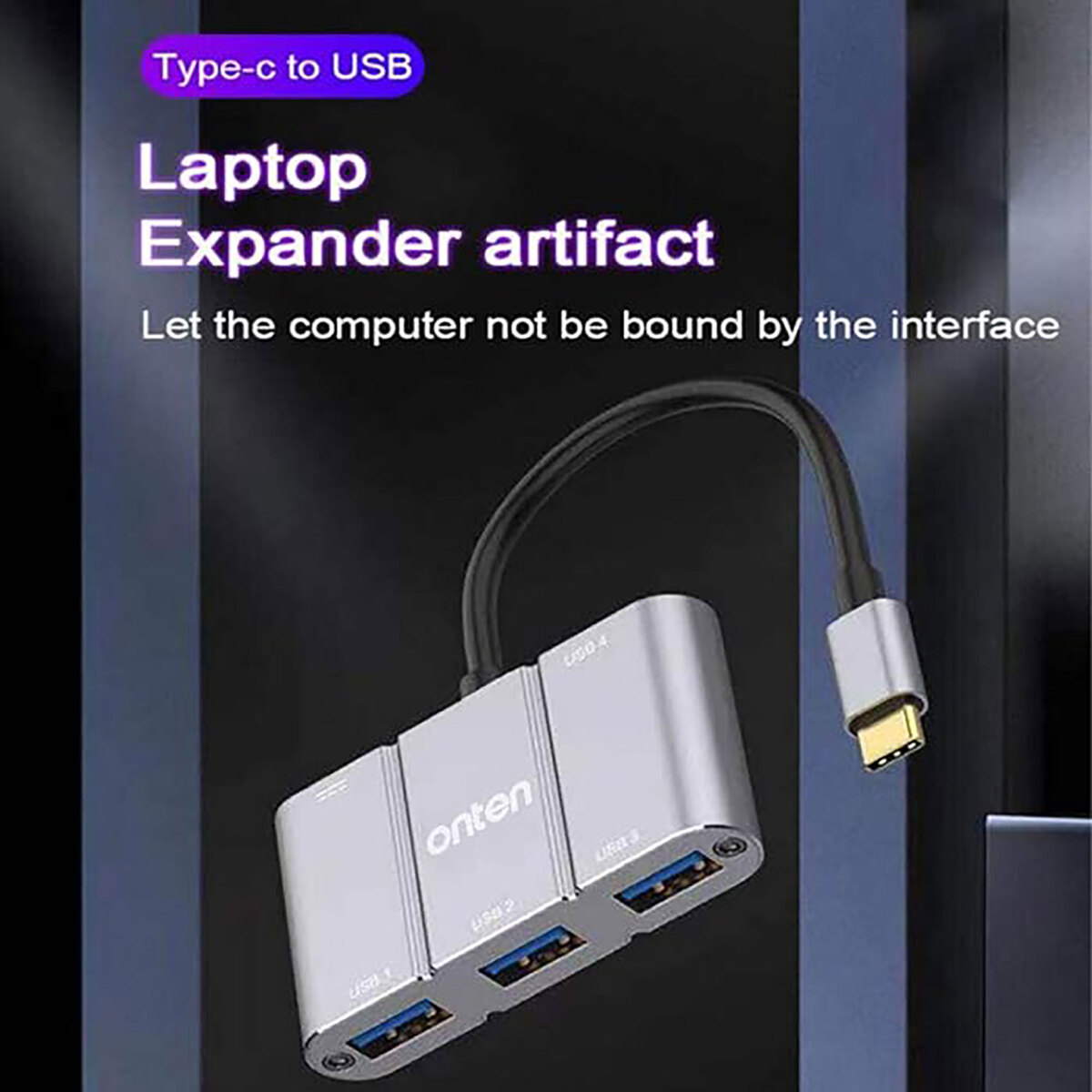 Onten TypeC To 4 Port USB 3.0 Hub OTN9506B