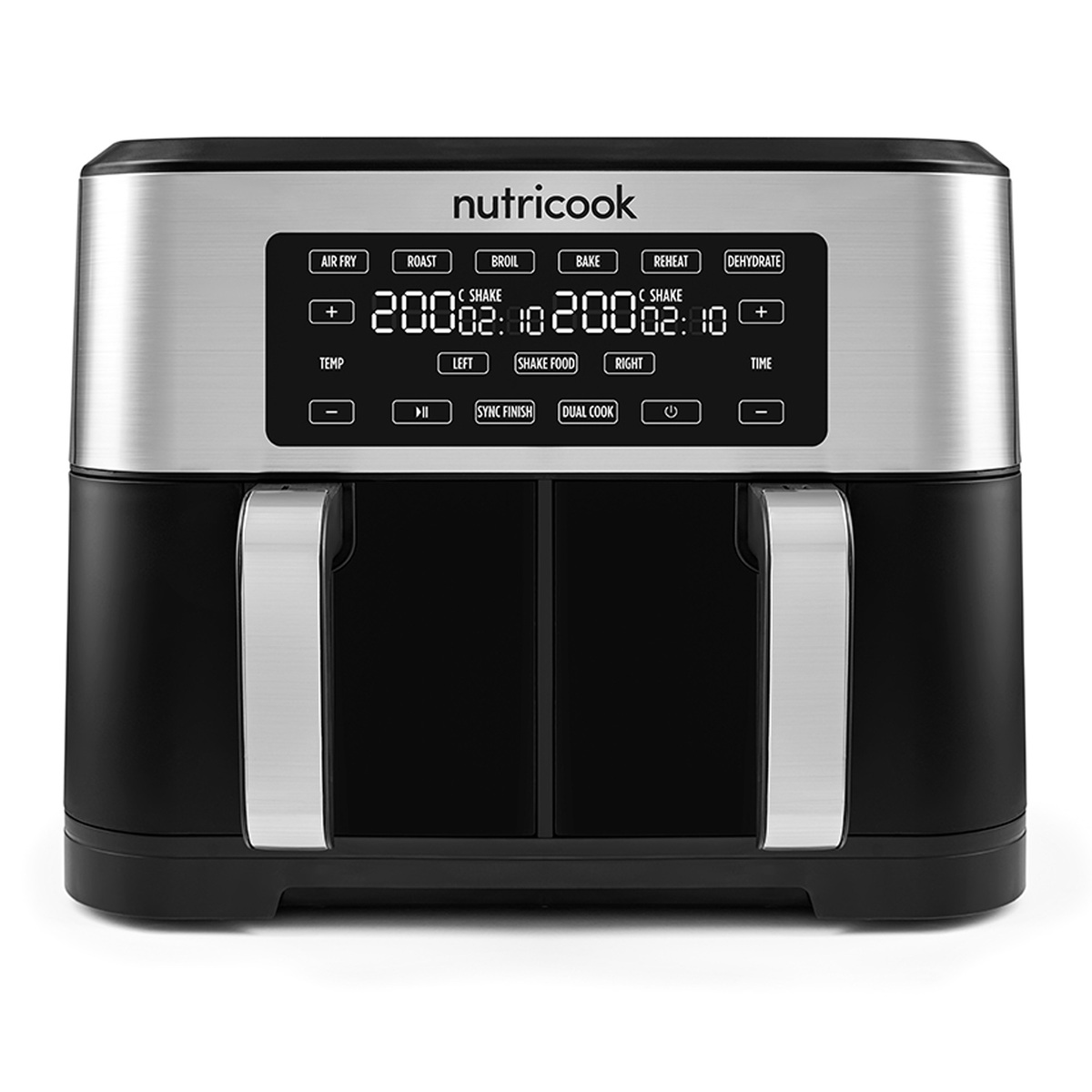 Nutricook Air Fryer Duo 6-in-1 Preset Programs, 8 L, 2800 W, Silver/Black, NC-AF800