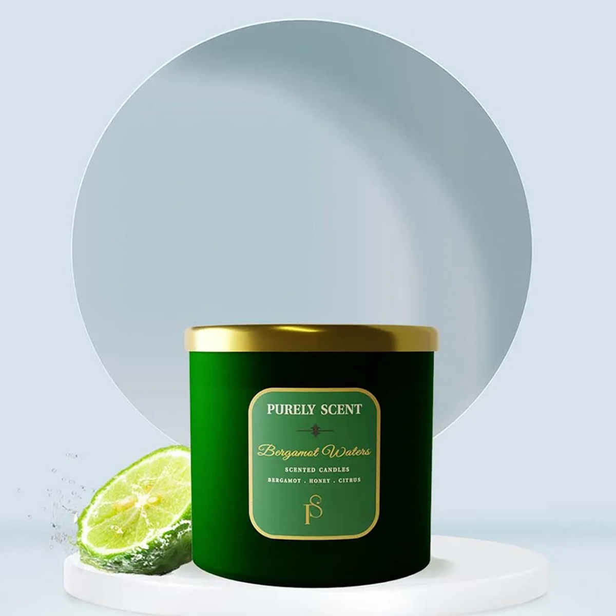 Purely Scent Bergamot Waters 100% Soy Wax Scented Jar Candle