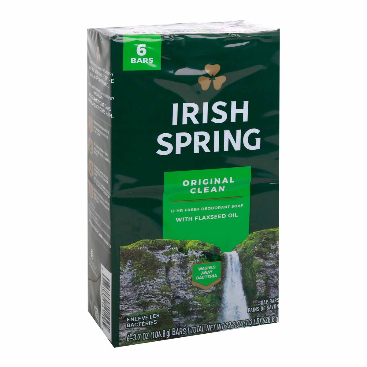 Irish Spring Original Clean Flaxseed Oil Deodorant Soap 6 pcs 628.8 g