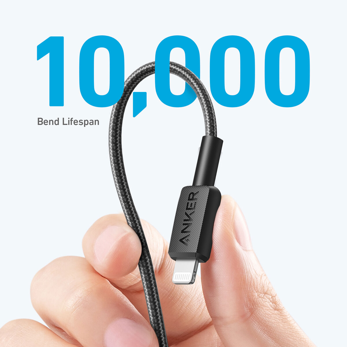 Anker 322 USB-C to Lightning Connector Cable Braided A81B5H11 Black