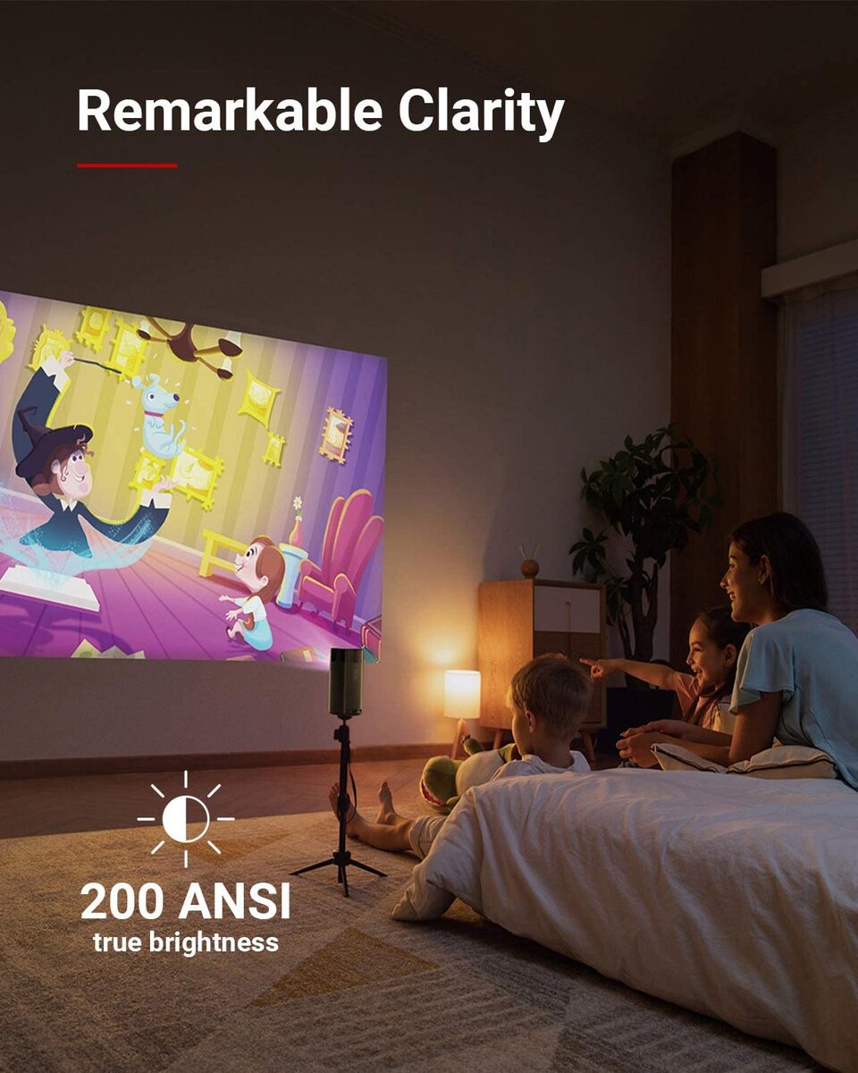 Anker Nebula Apollo, Wi-fi Mini Projector, 200 Ansi Lumen Portable Projector, 6w Speaker, Movie Projector, 100 Inch Picture, 4-hour Video Playtime, Outdoor Projector—watch Anywhere