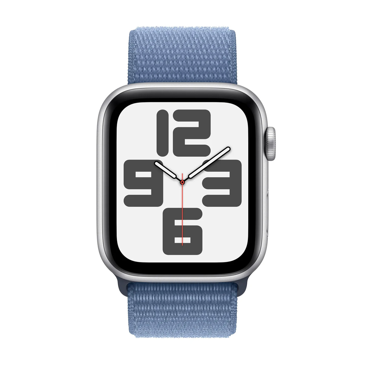 Apple Watch SE GPS Aluminium Case with Winter Blue Sport Loop, 45 mm, Silver