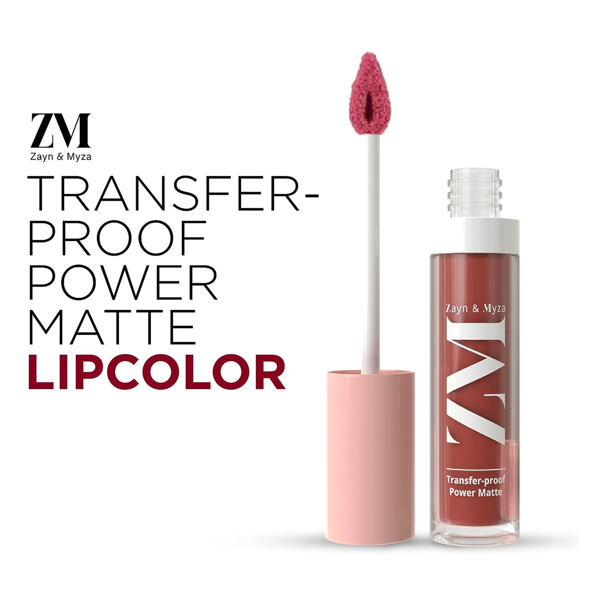 Zayn & Myza Transfer-Proof Power Matte Finish Lip Color, Rose Wood Nude, 6 ml
