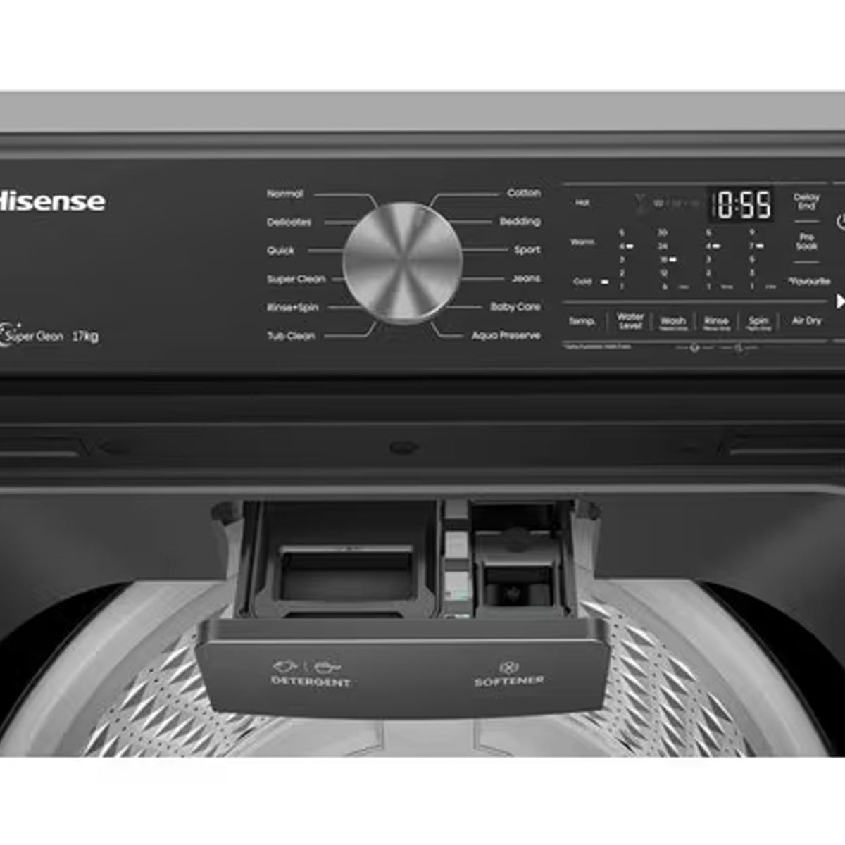 Hisense Top Load Washing Machine, 17 Kg, Silver, WT3T1723UT