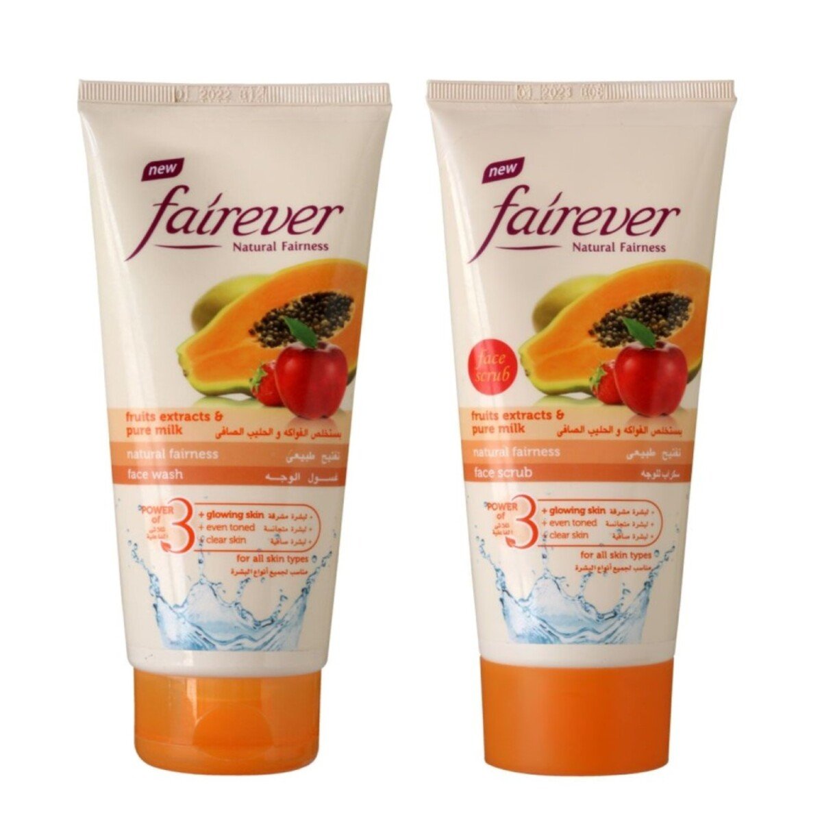 اشتري قم بشراء Fairever Face Wash + Face Scrub Value Pack 2 x 150 ml Online at Best Price من الموقع - من لولو هايبر ماركت Face Wash في الامارات