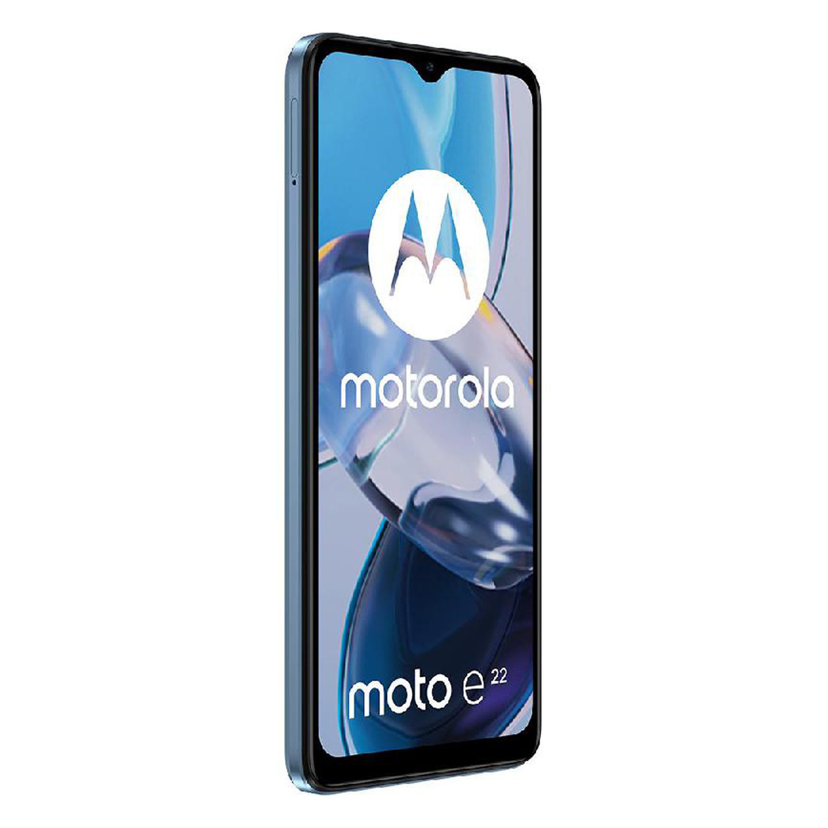 Motorola Moto E22 Dual Nano SIM 4G Smartphone, 4 GB RAM, 64 GB Storage, Crystal Blue