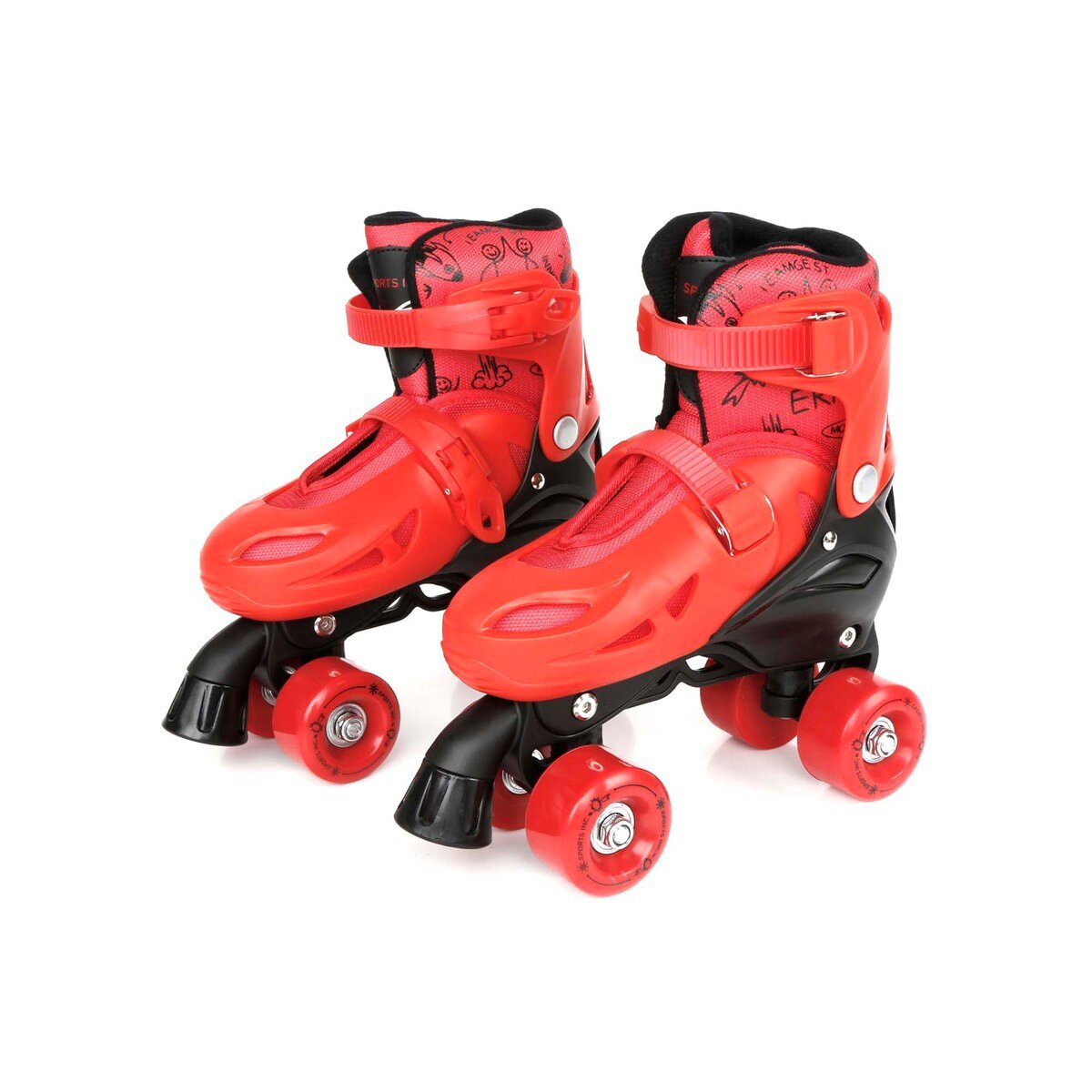 سبورتس انك حذاء تزلج مع مجموعة اكسسوارات واقية كاملة ، TE-725 ، أحمر ، متوسط