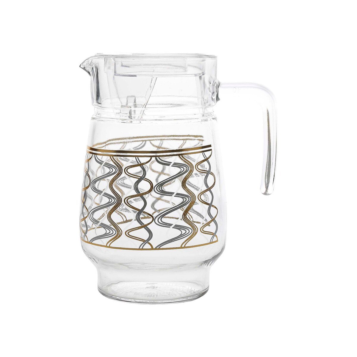 Crystal Drops Glass Water Jug, Golden Design, P13005-E3