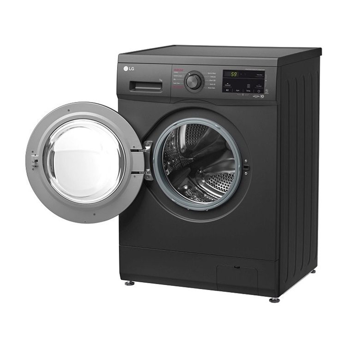 LG Front Load Washing Machine, 7 Kg, 1200 RPM, Middle Black, F2J3HYL6J