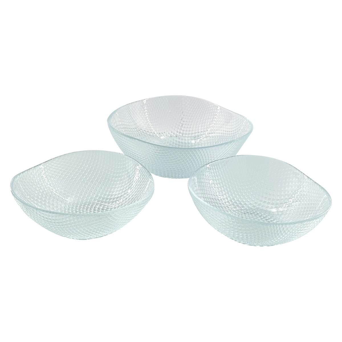 Glascom Decorative Glass Bowl Set, 3 pcs, Iris, VAVA0003