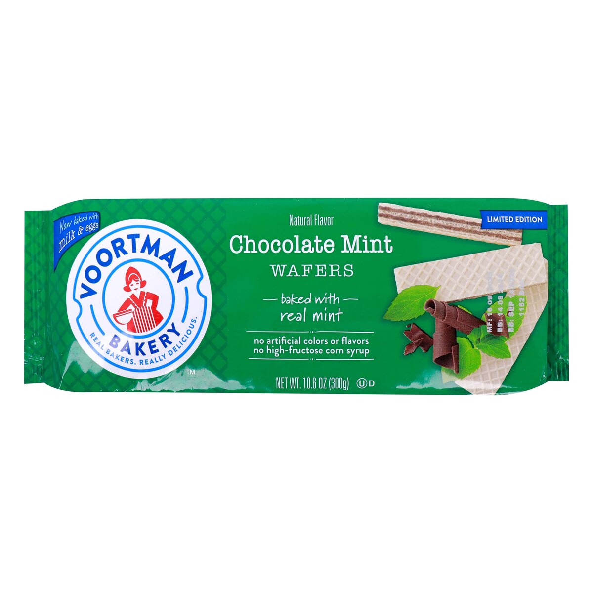 Voortman Chocolate Mint Wafers Baked with Real Mint Limited Edition 300 g