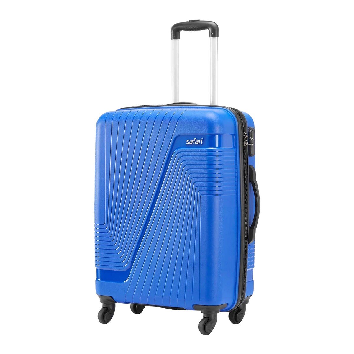 سفاري زيون حقيبة سفر صلبة 4 عجلات، 55 سم، أزرق