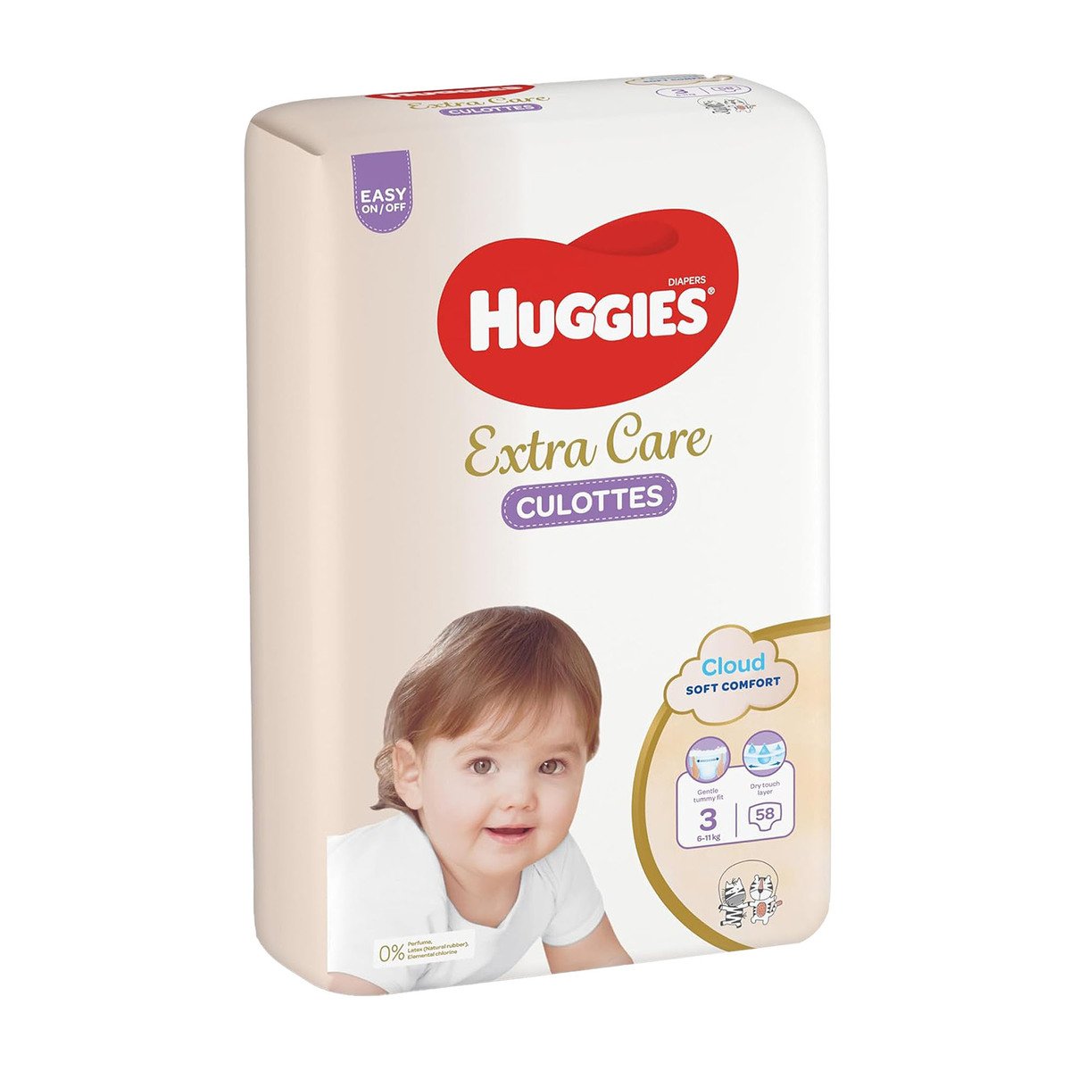 Huggies Extra Care Culottes Diaper Pants Size 3, 6-11kg Value Pack 58 pcs