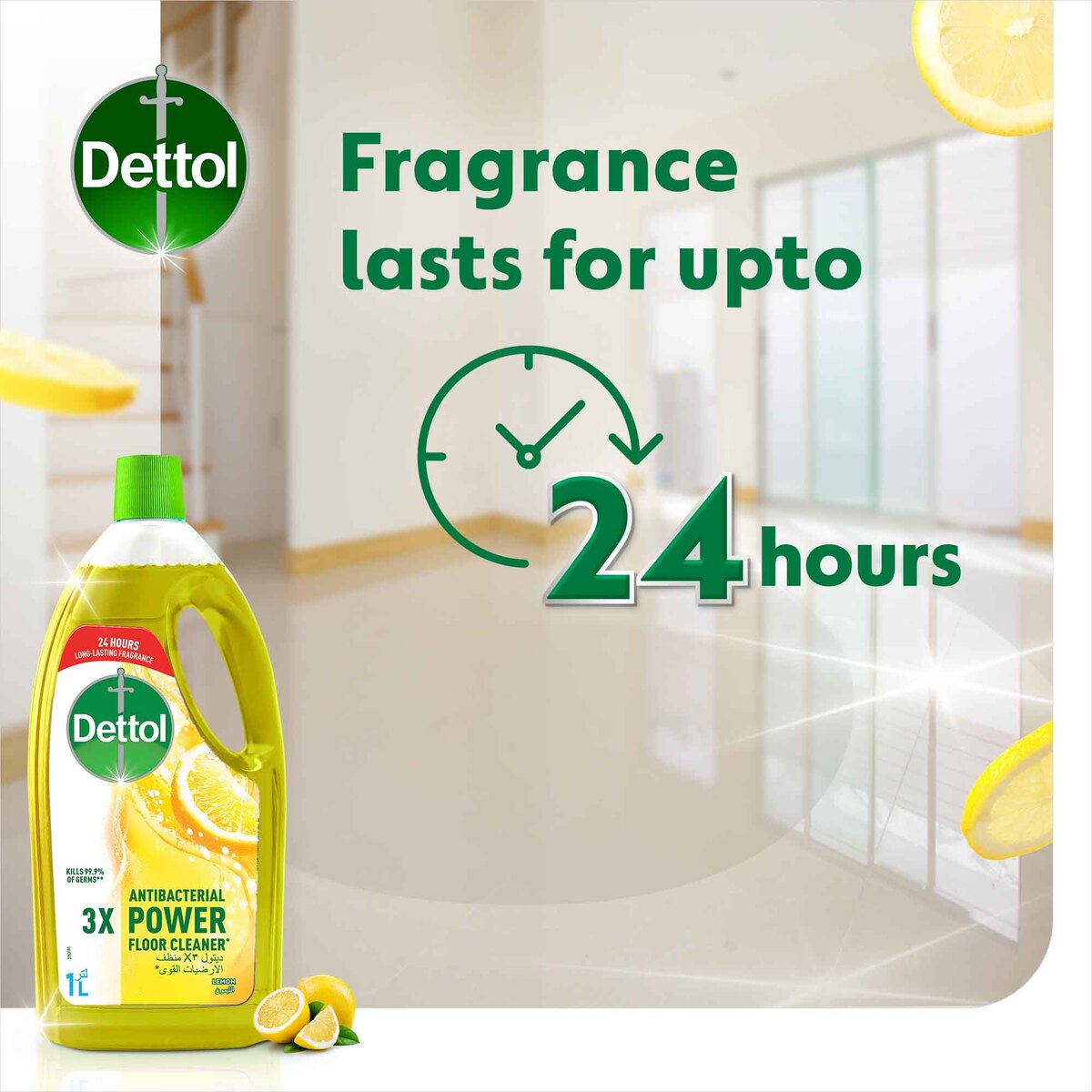 Dettol Anti-Bacterial Power Floor Cleaner Lemon 2 x 1 Litre