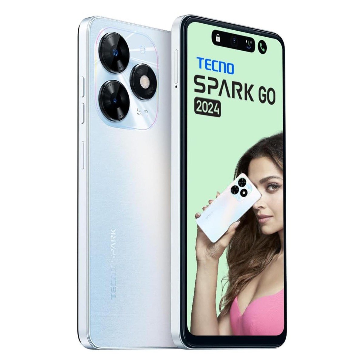 Techno Spark Go 4G Smartphone (2024), 3 GB RAM, 64 GB Storage, Mystery White, BG6