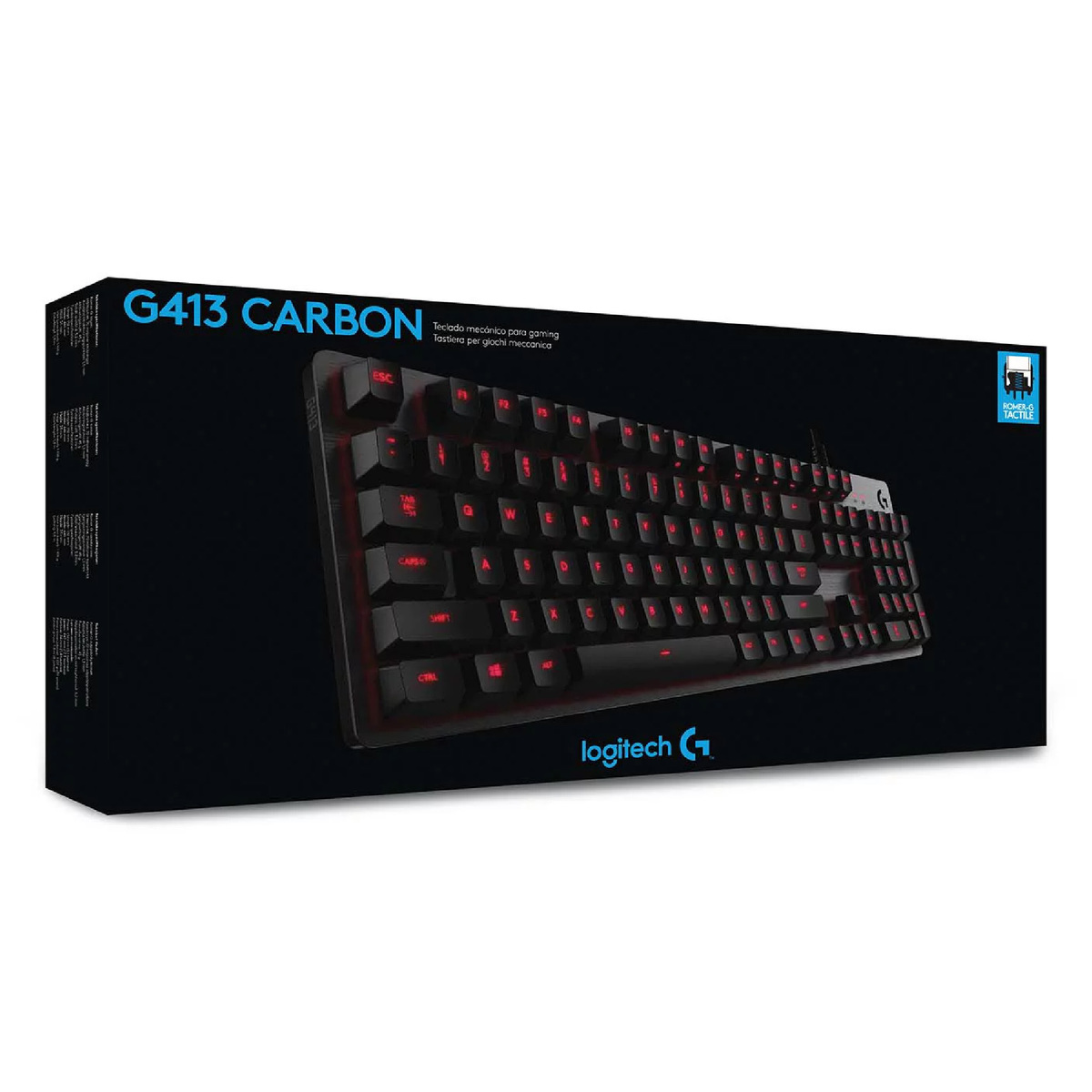Logitech G413 Backlit Mechanical Gaming Keyboard with USB Passthrough, Carbon