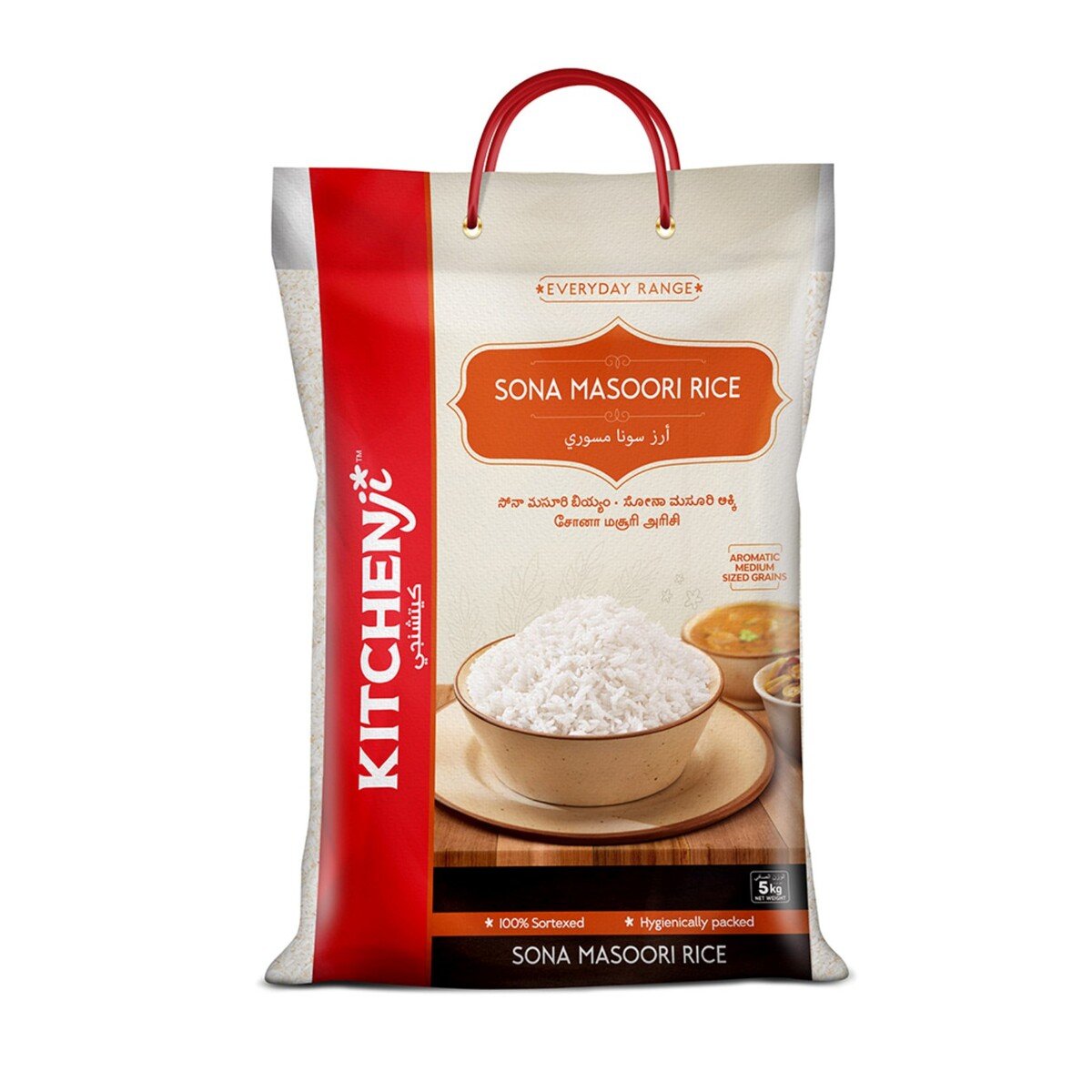 اشتري قم بشراء كيتشنجي أرز سونا مسوري 5 كجم Online at Best Price من الموقع - من لولو هايبر ماركت Indian Ethnic Rice في الامارات