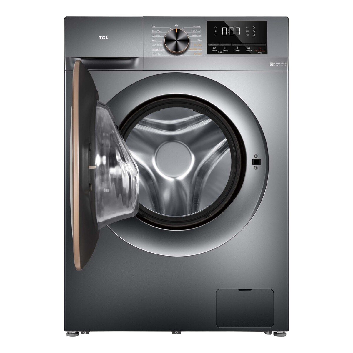 TCL Fully Automatic Front Loading Washing Machine, 10 Kg Washer & 6 Kg Dryer, 1200 RPM, Star Grey, C210WDG