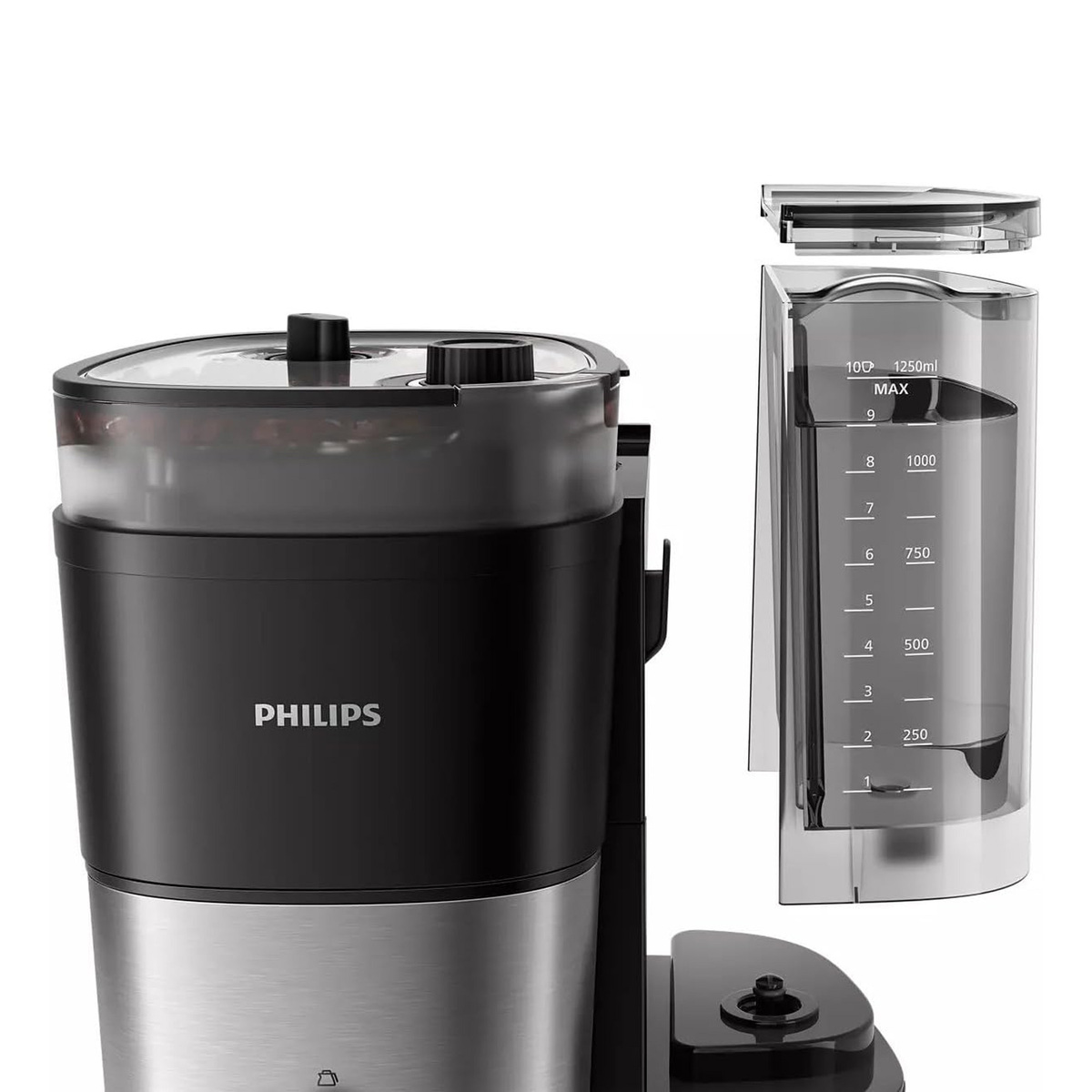 Philips All-in-1 Brew Drip Coffee Maker, 1.25 L, Black and Silver, HD7900/50