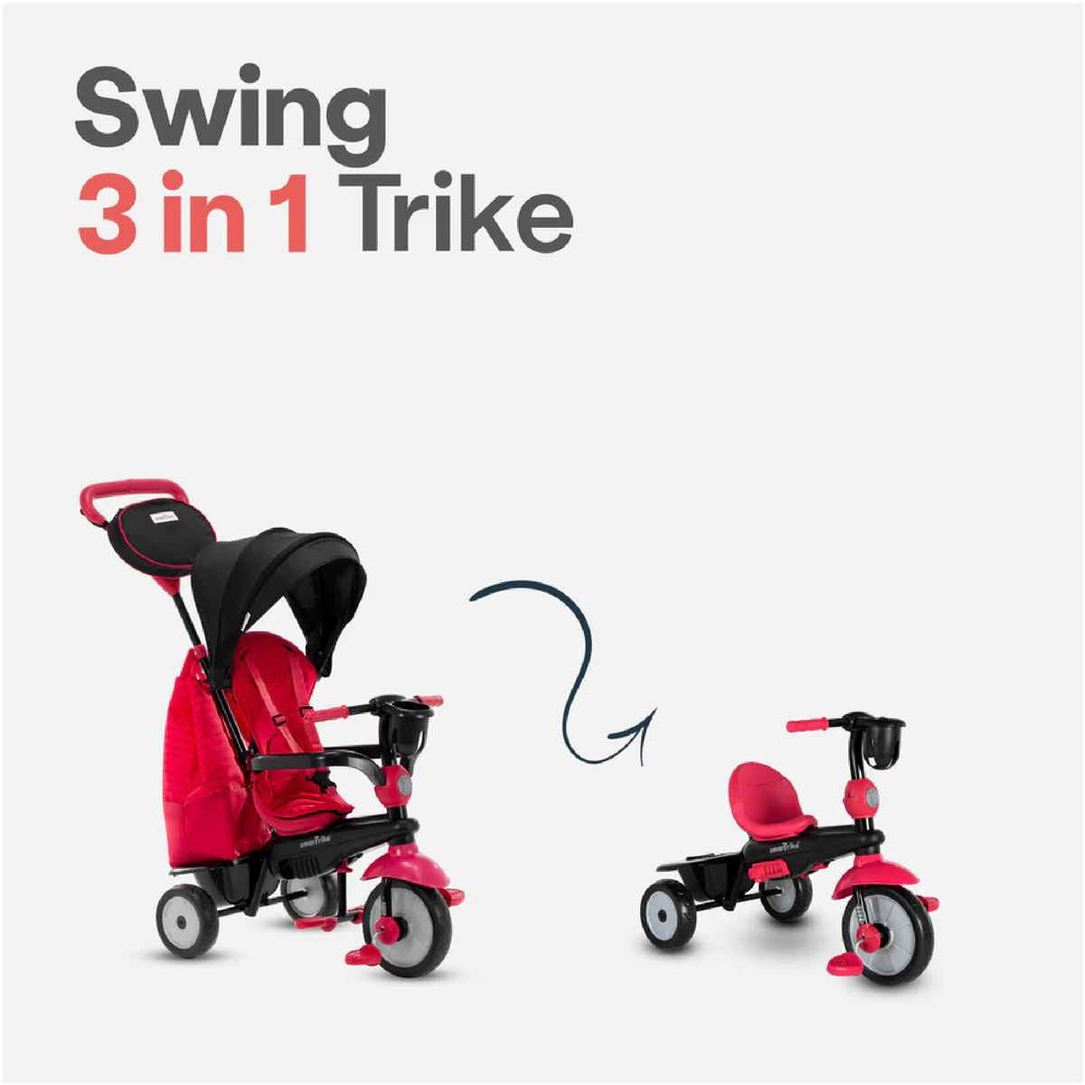 Smart Trike Swing Delux Children's Tricycle, Red, 6500500