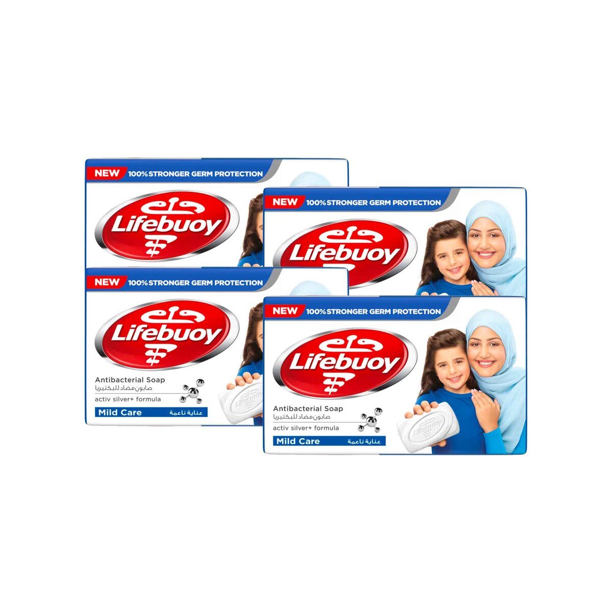 Lifebuoy Activ Silver+ Formula Mild Care Anti Bacterial Soap 4 x 125 g