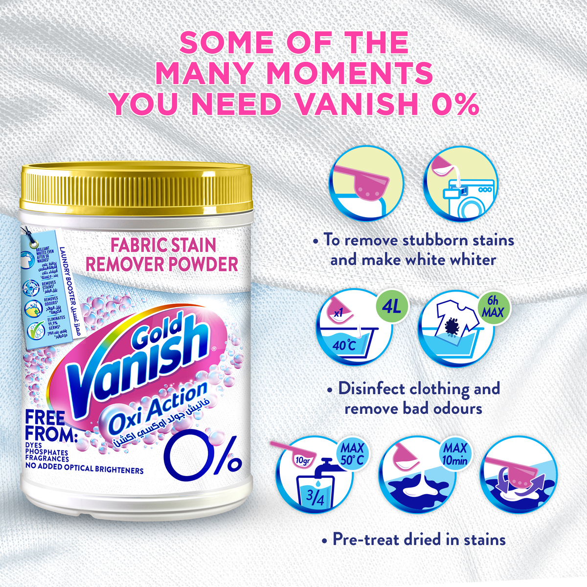 Vanish Stain Remover Oxi Action Powder Gold 450 g